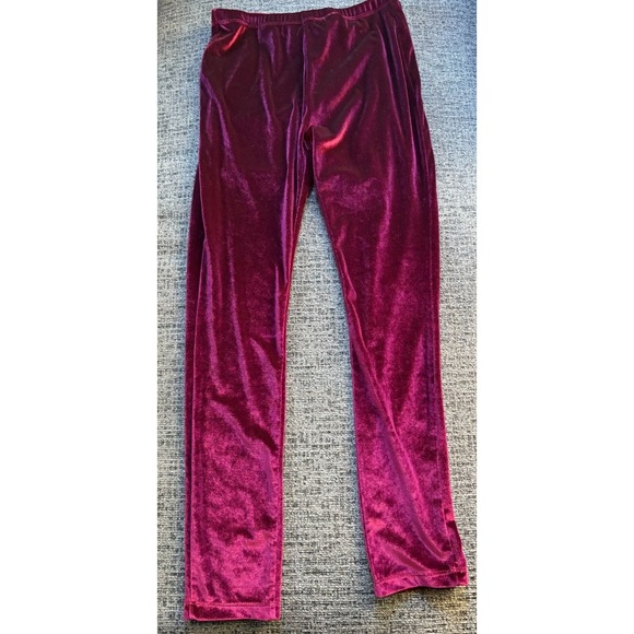 APRIL CORNELL Velvet Leggings Pants Burgundy Wine Red Stretch Women's Small - Picture 2 of 7